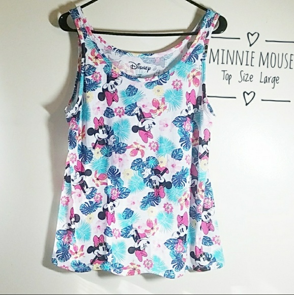 Disney Tops - ⭕Disney Minnie Mouse Tropical Sleeveless Top Lrg⭕